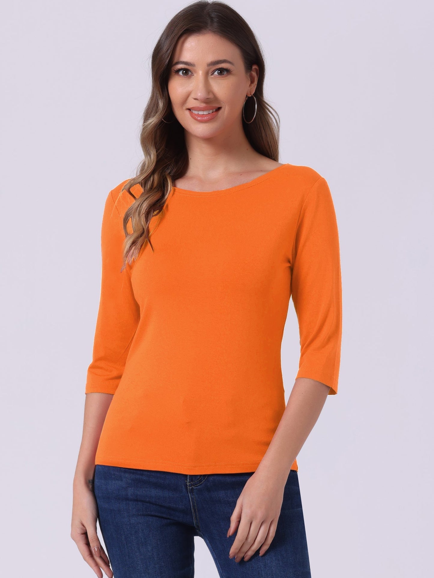 Lina Shirt Dames | Ronde Hals & 3/4 Mouwen