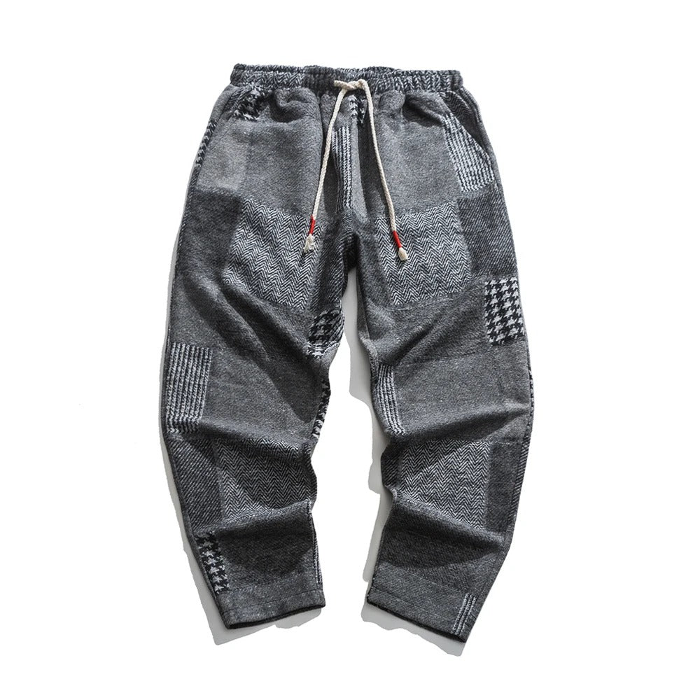 Elian – Heren Retro Patchwork Broek