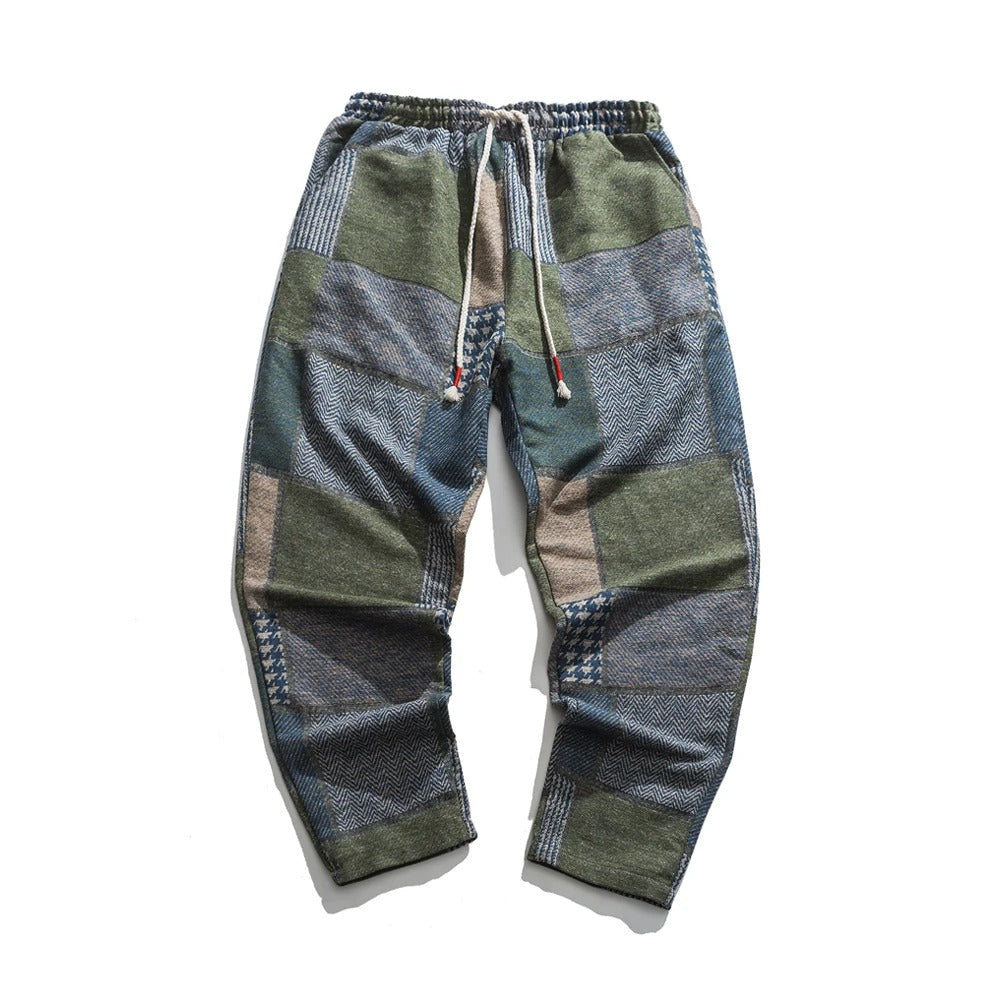 Elian – Heren Retro Patchwork Broek