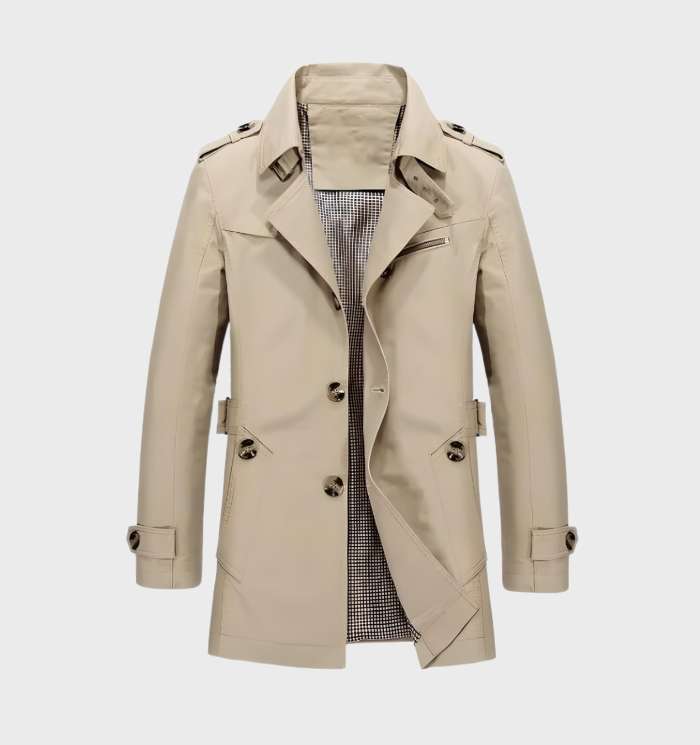 Trenchcoat Heren | Knoopsluiting & Tussenjas