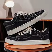 Canvas low-top sneakers winter | Contraststiksel