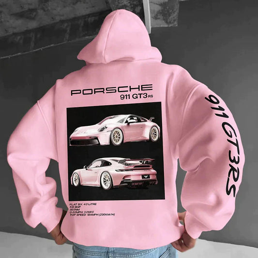 Unisex Hoodie met Porsche Print | Oversized Fit