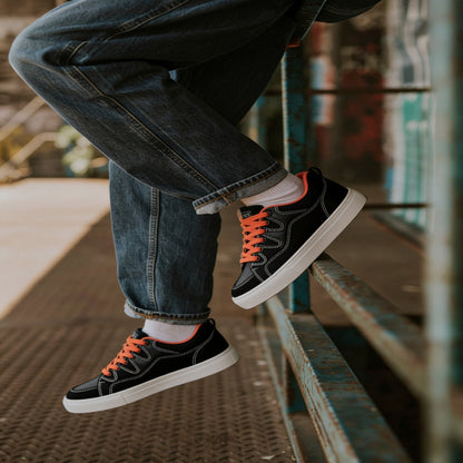 Canvas low-top sneakers winter | Contraststiksel
