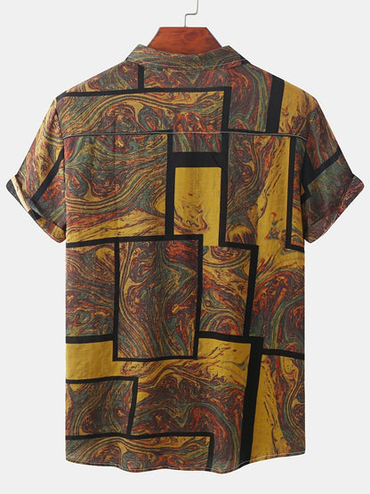 Zomers katoenen overhemd met abstract patroon