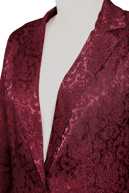 Dames Blazer Bordeaux | Jacquard & Slim Fit