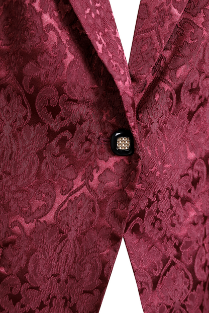 Dames Blazer Bordeaux | Jacquard & Slim Fit