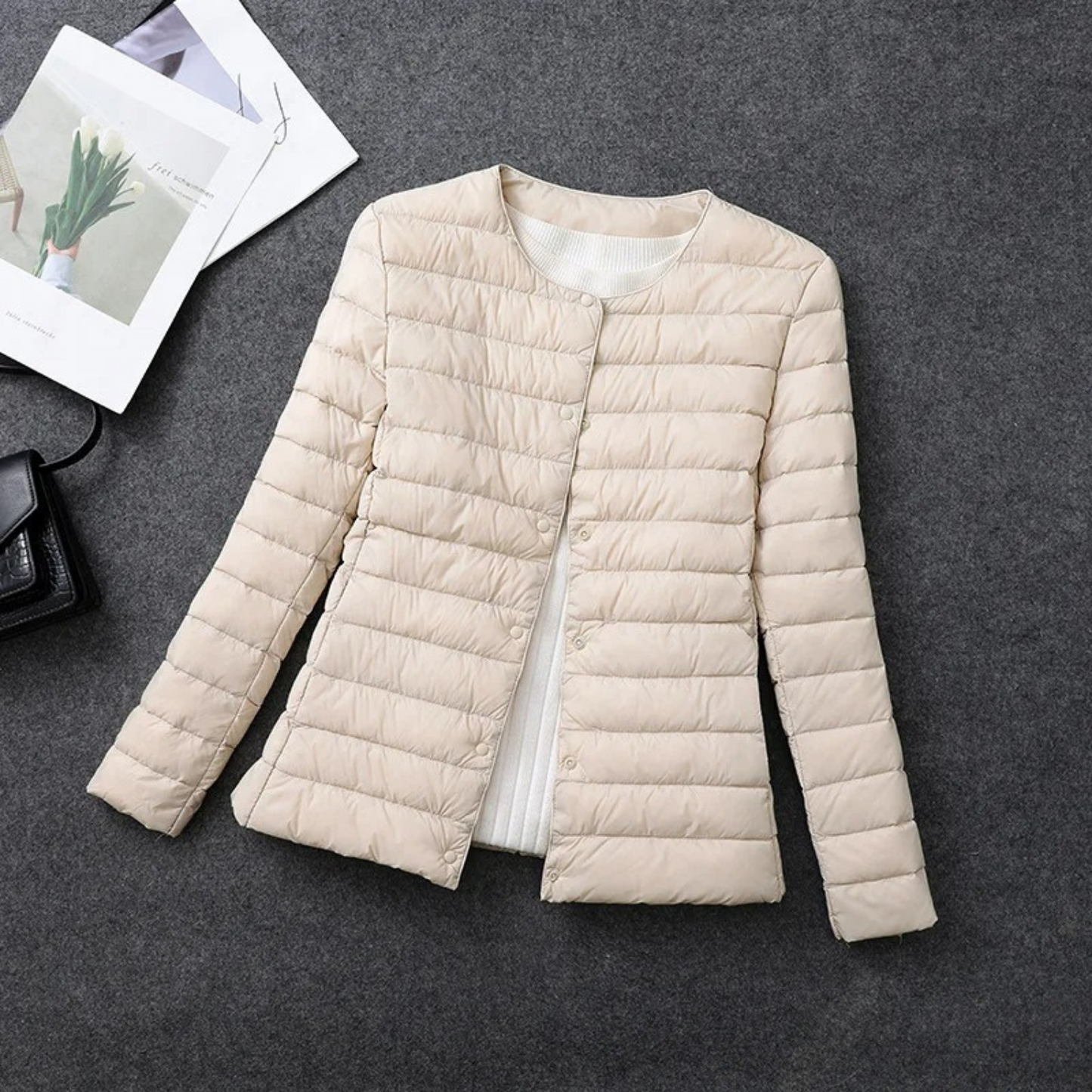 Evie Tussenjas Dames | Gewatteerd & Knoopsluiting