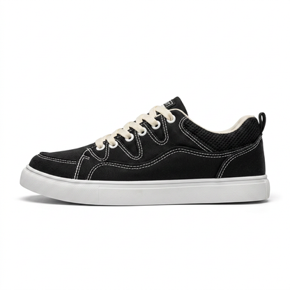Canvas low-top sneakers winter | Contraststiksel