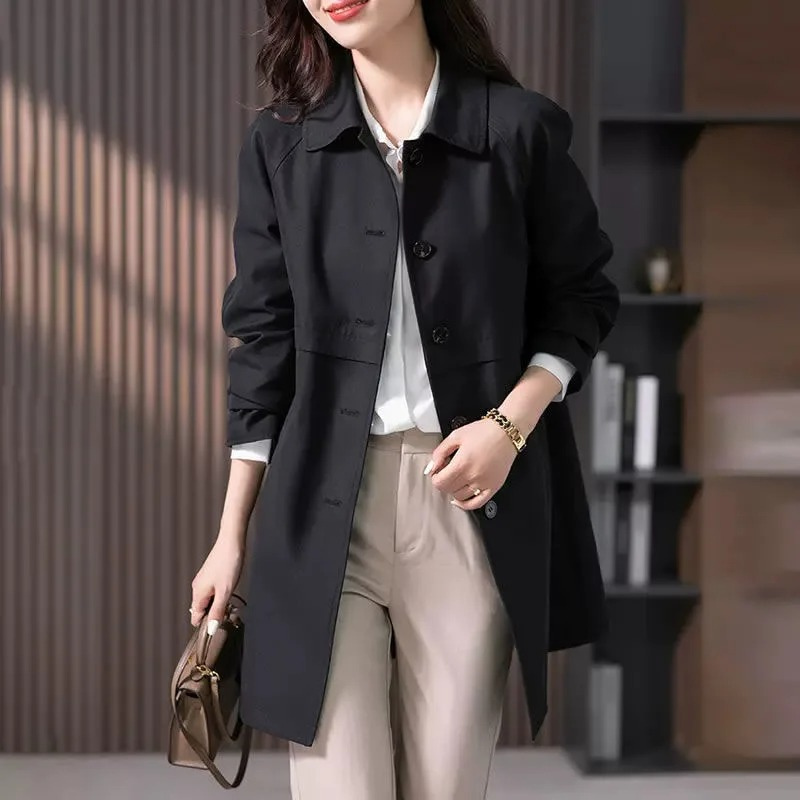 Dames Trenchcoat | Knoopsluiting & Kraag