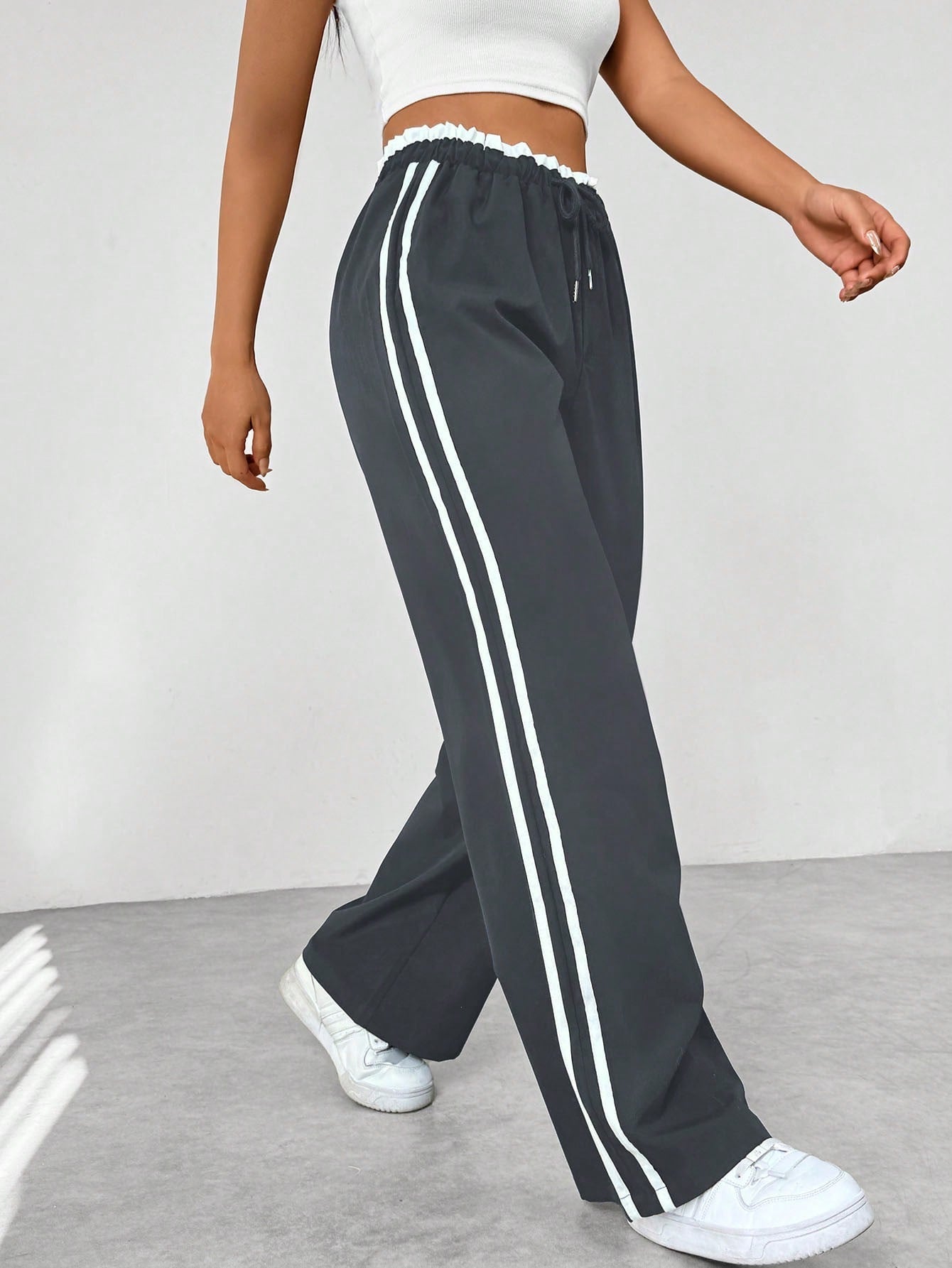 Yara - Trendy Sportieve Wide-Leg Broek