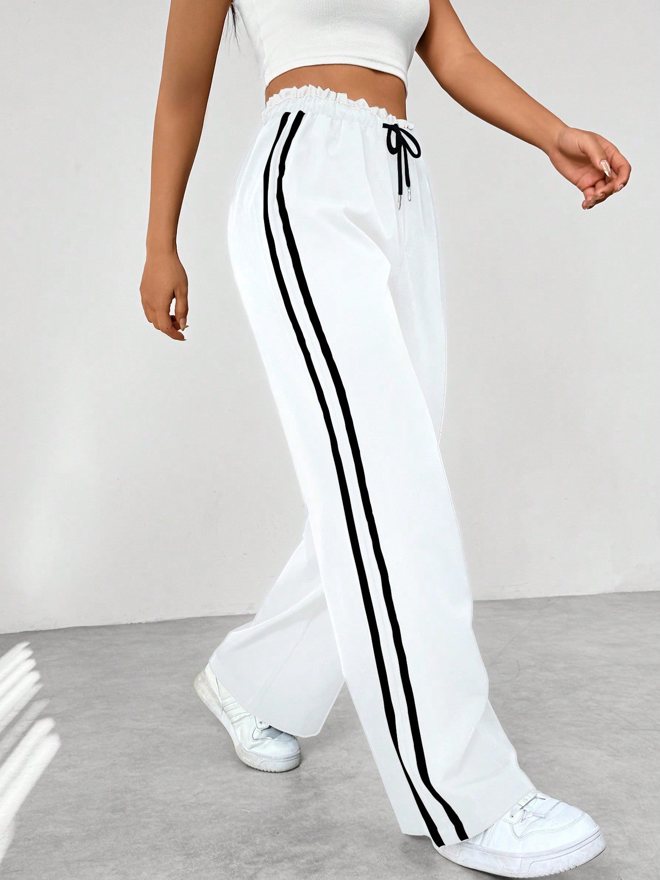 Yara - Trendy Sportieve Wide-Leg Broek