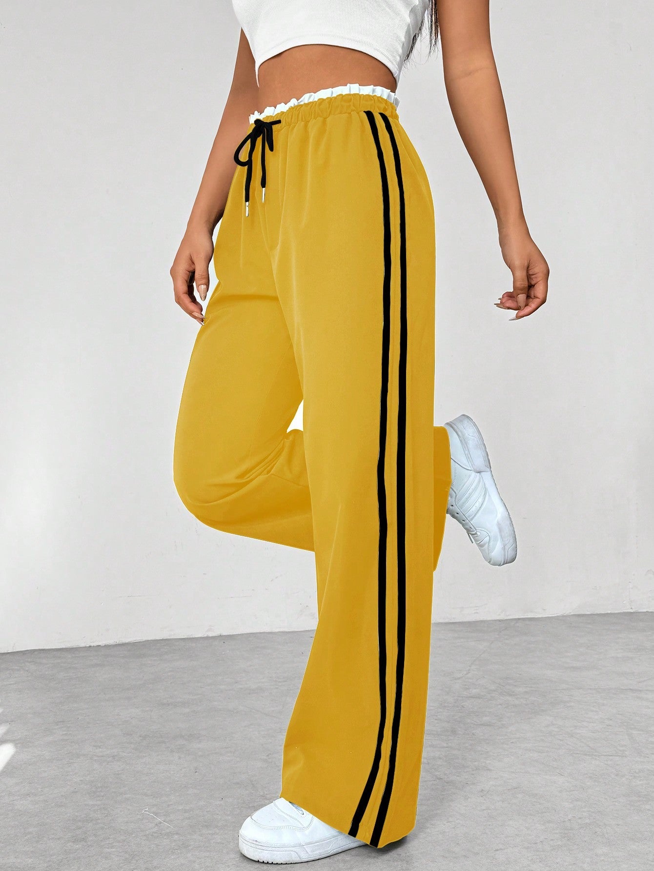 Yara - Trendy Sportieve Wide-Leg Broek