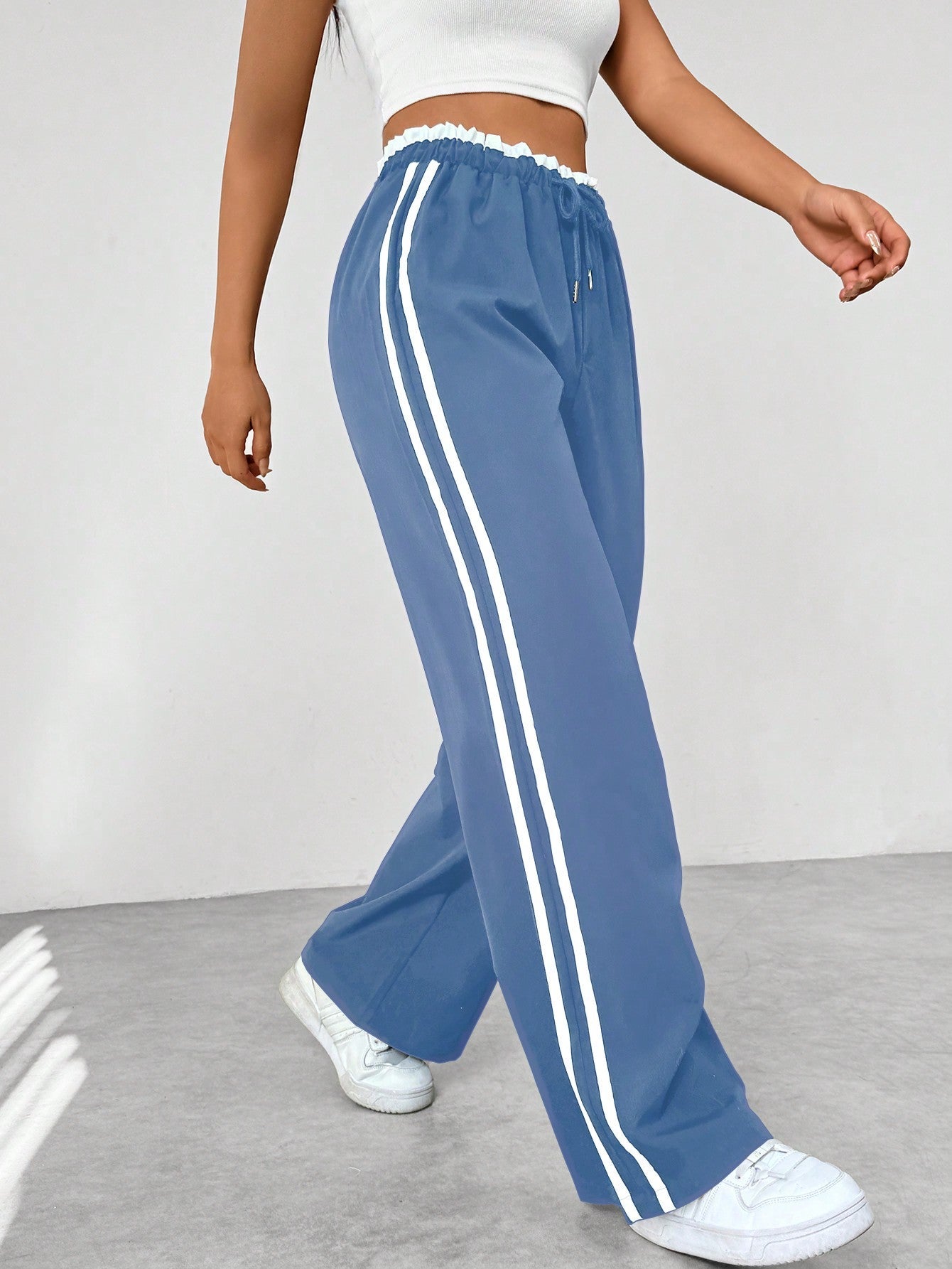 Yara - Trendy Sportieve Wide-Leg Broek