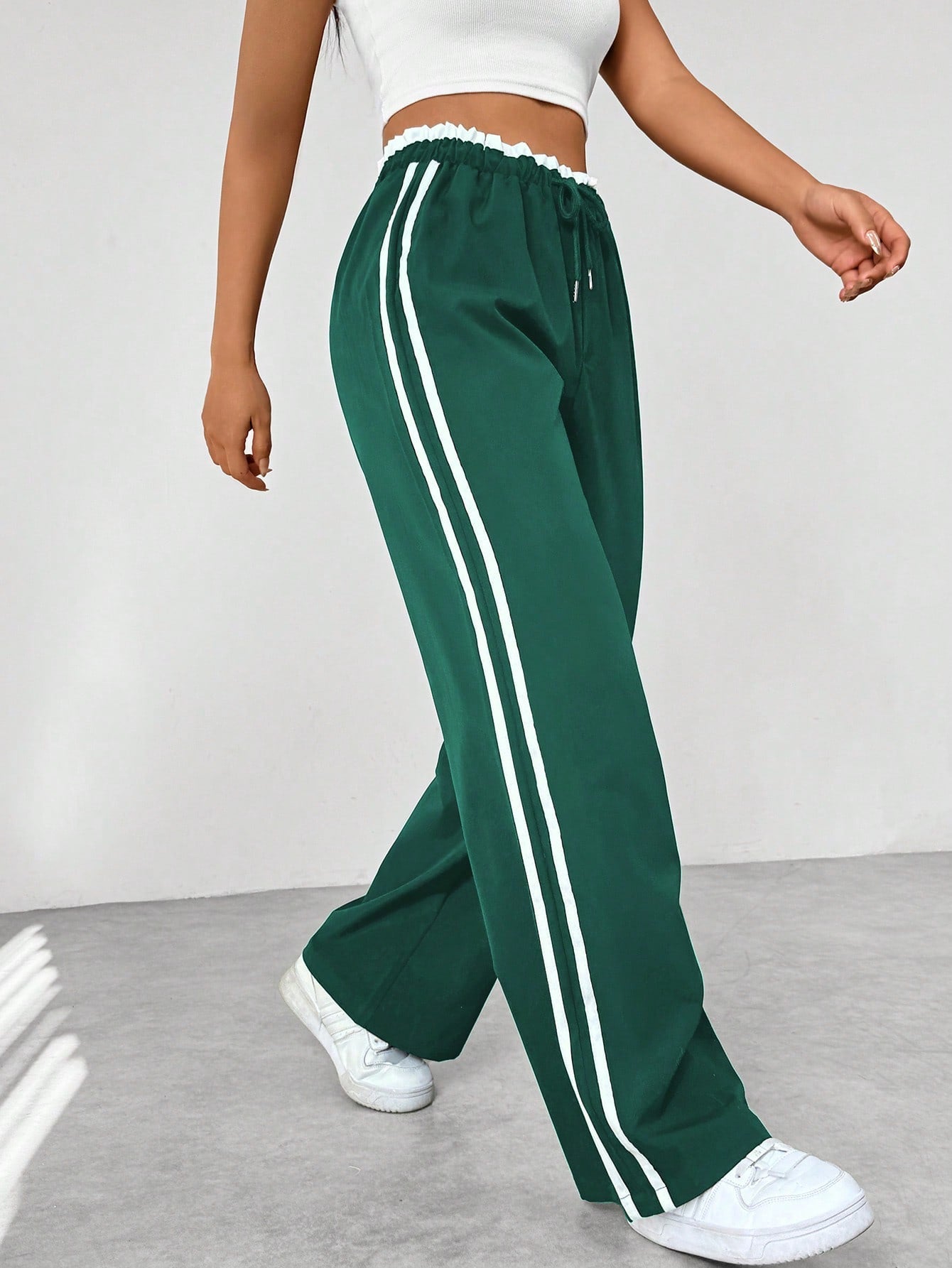Yara - Trendy Sportieve Wide-Leg Broek