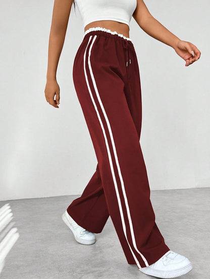 Yara - Trendy Sportieve Wide-Leg Broek