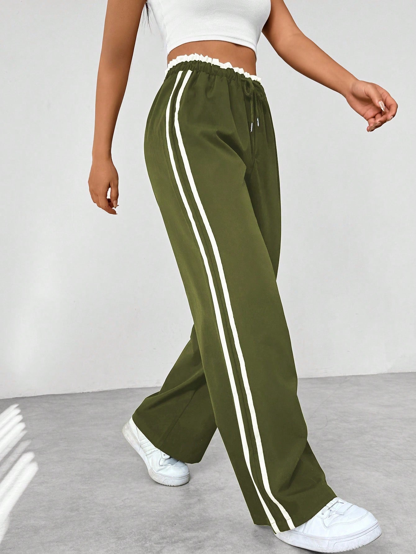 Yara - Trendy Sportieve Wide-Leg Broek
