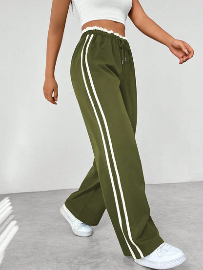 Yara - Trendy Sportieve Wide-Leg Broek