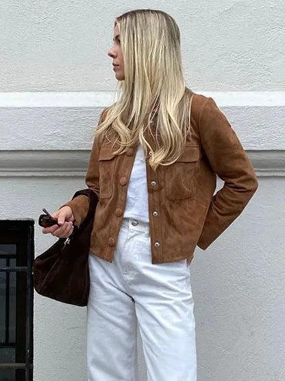 Cropped Tussenjas Dames | Knoopsluiting