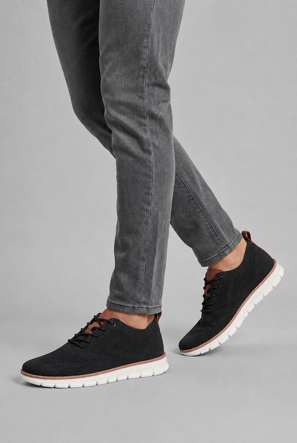 Knitted Casual Sneakers For Men | Lace-Up