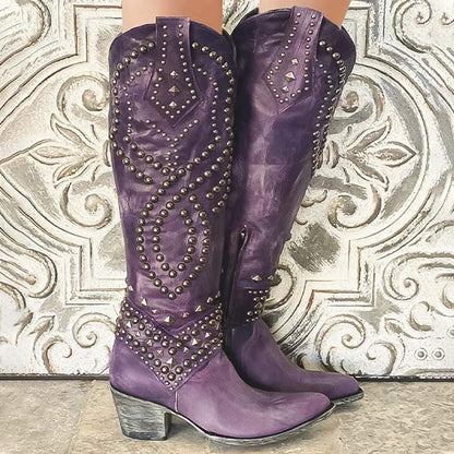 Sorelia - Dames Western Kniehoge Laarzen
