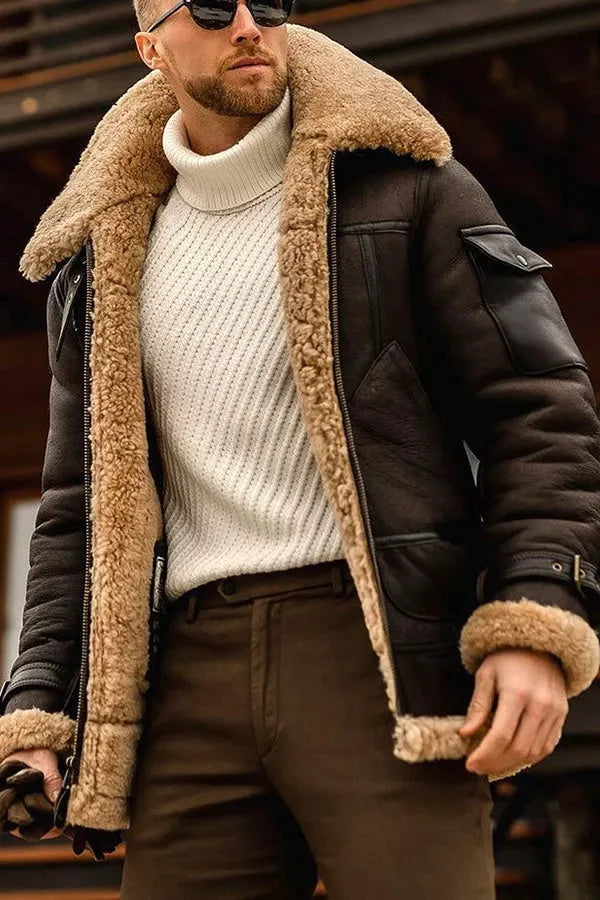 Thibault - Luxe Aviator Bontjas voor Heren - Stijlvol & Warm