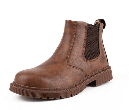 Heren Chelsea Boots | Leren met Elastische Inzet en Stalen Neus