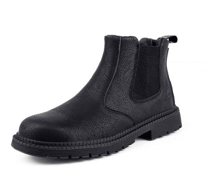 Heren Chelsea Boots | Leren met Elastische Inzet en Stalen Neus