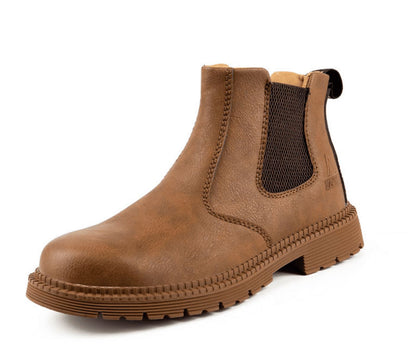 Heren Chelsea Boots | Leren met Elastische Inzet en Stalen Neus
