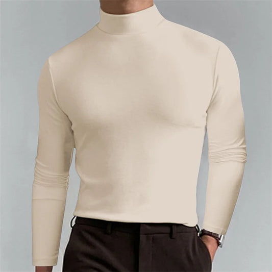 Milo - Stijlvolle Hoge-Hals Slim Fit Top voor Heren