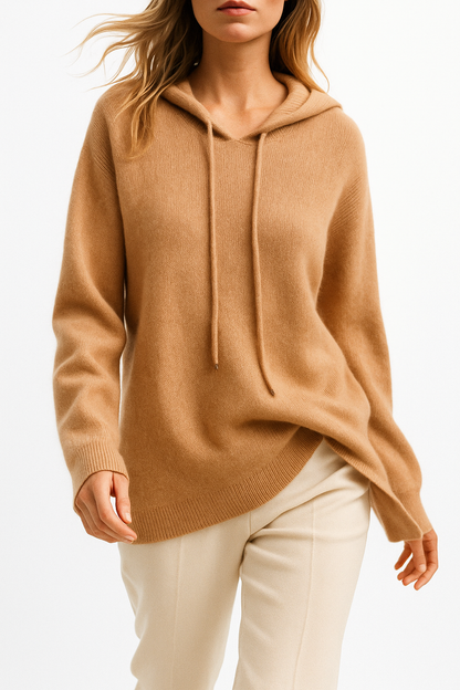Dames Gebreide Hoodie | Zachte Trui met Capuchon