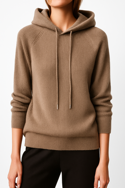 Dames Gebreide Hoodie | Zachte Trui met Capuchon