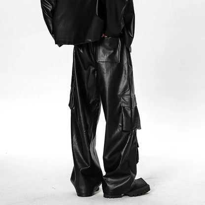 Xander – Luxe Leren Cargo Broek