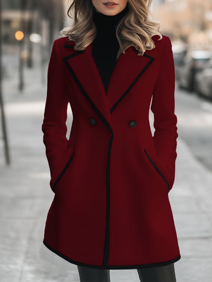 Winterjas Dames | Mantel met Zwarte Details