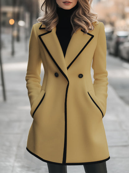 Winterjas Dames | Mantel met Zwarte Details