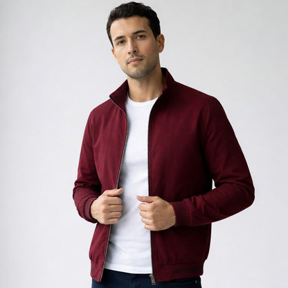 Slim Fit Tussenjas Heren | Geribde Boorden en Taille