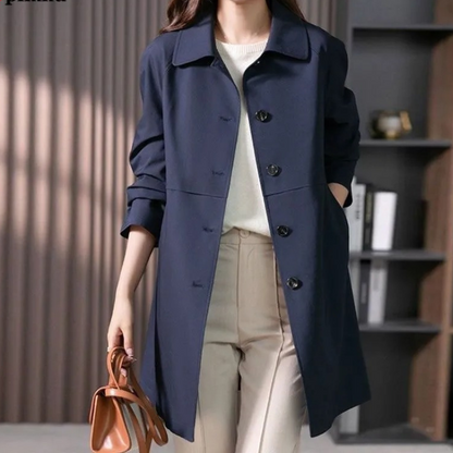 Dames Trenchcoat | Knoopsluiting & Kraag