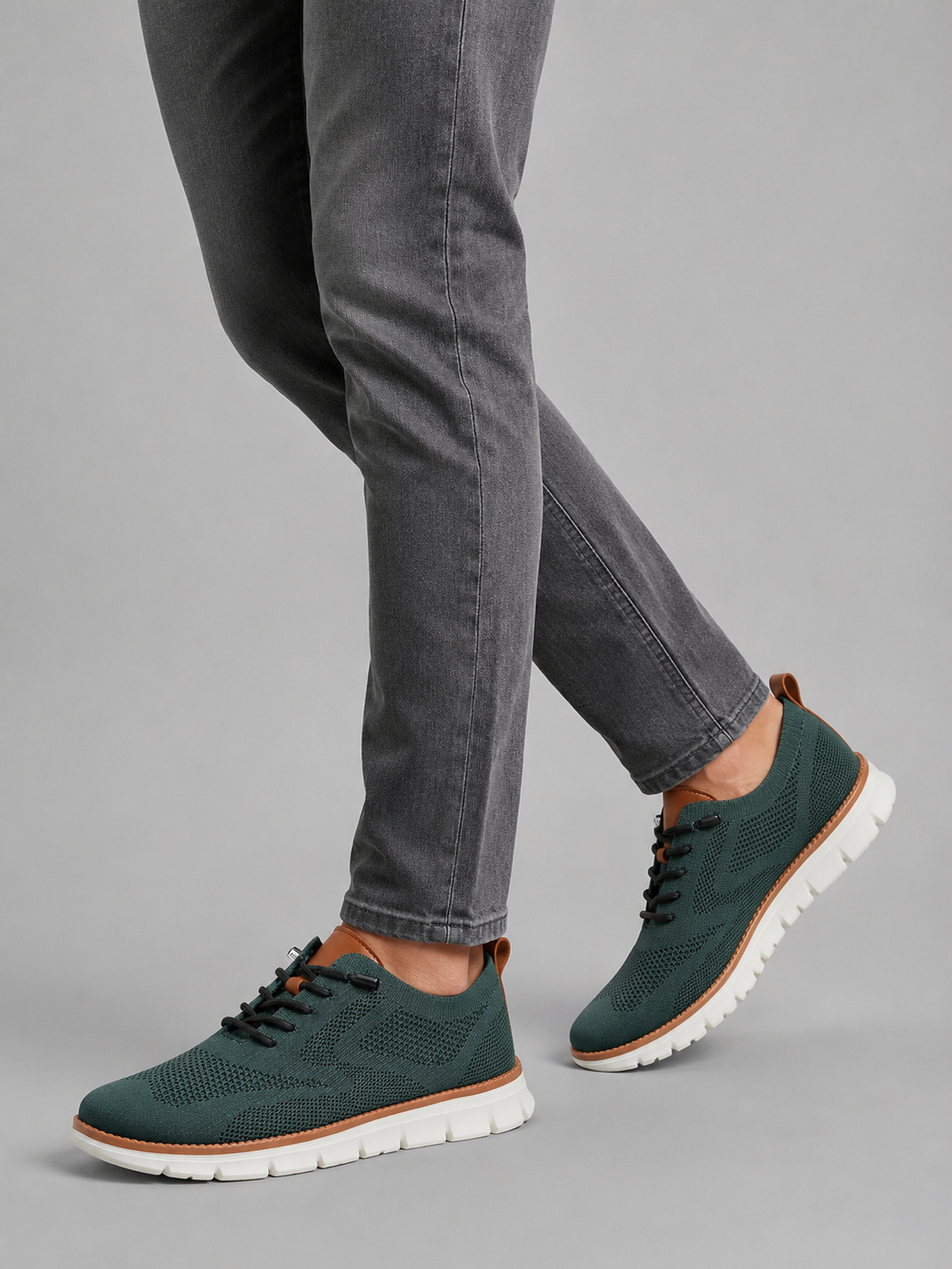 Knitted Casual Sneakers For Men | Lace-Up