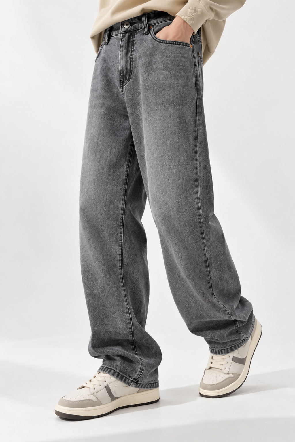 Heren Straight Leg Jeans | Washed Look