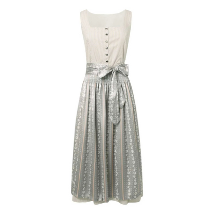 Oktoberfest Dirndl Jurk Dames Grijs & Strikceintuur