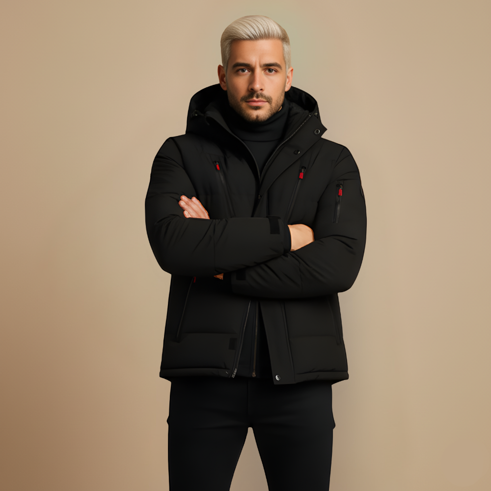 Heren Winterjas Gewatteerd | Met Capuchon en Ritszakken