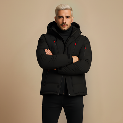 Heren Winterjas Gewatteerd | Met Capuchon en Ritszakken