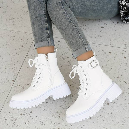Lysanne - Stoere Enkelhoge Boots met Plateauzool