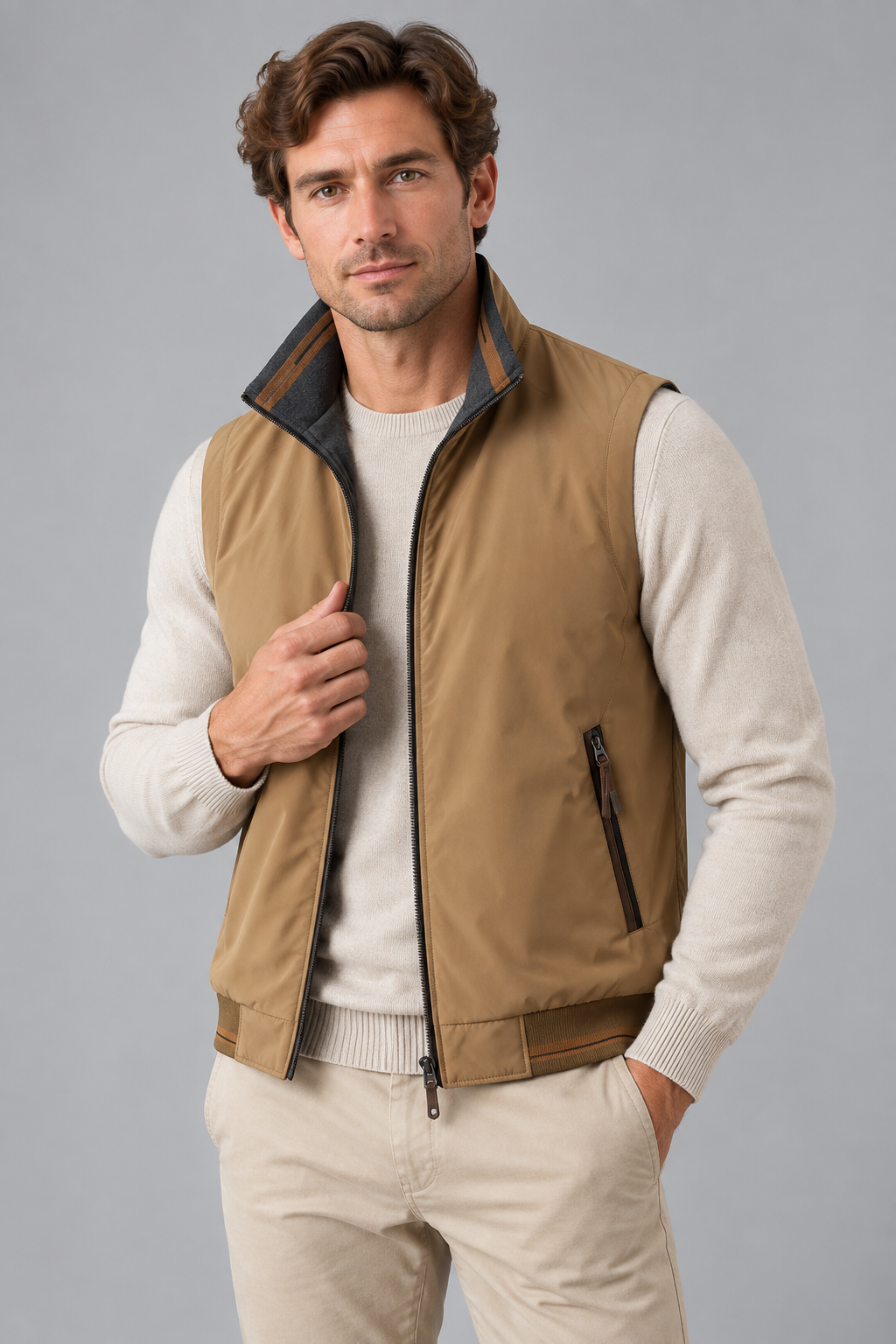Heren Bodywarmer met Hoge Kraag