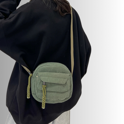 Corduroy crossbody tas dames – kleine schoudertas in zachte ribstof, meerdere kleuren