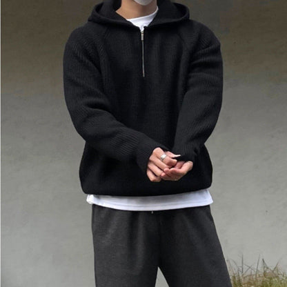 Casual Luxe Hoodie met Halve Rits