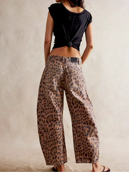 Dames Jeans | Wijde Spijkerbroek met Hoge Taille