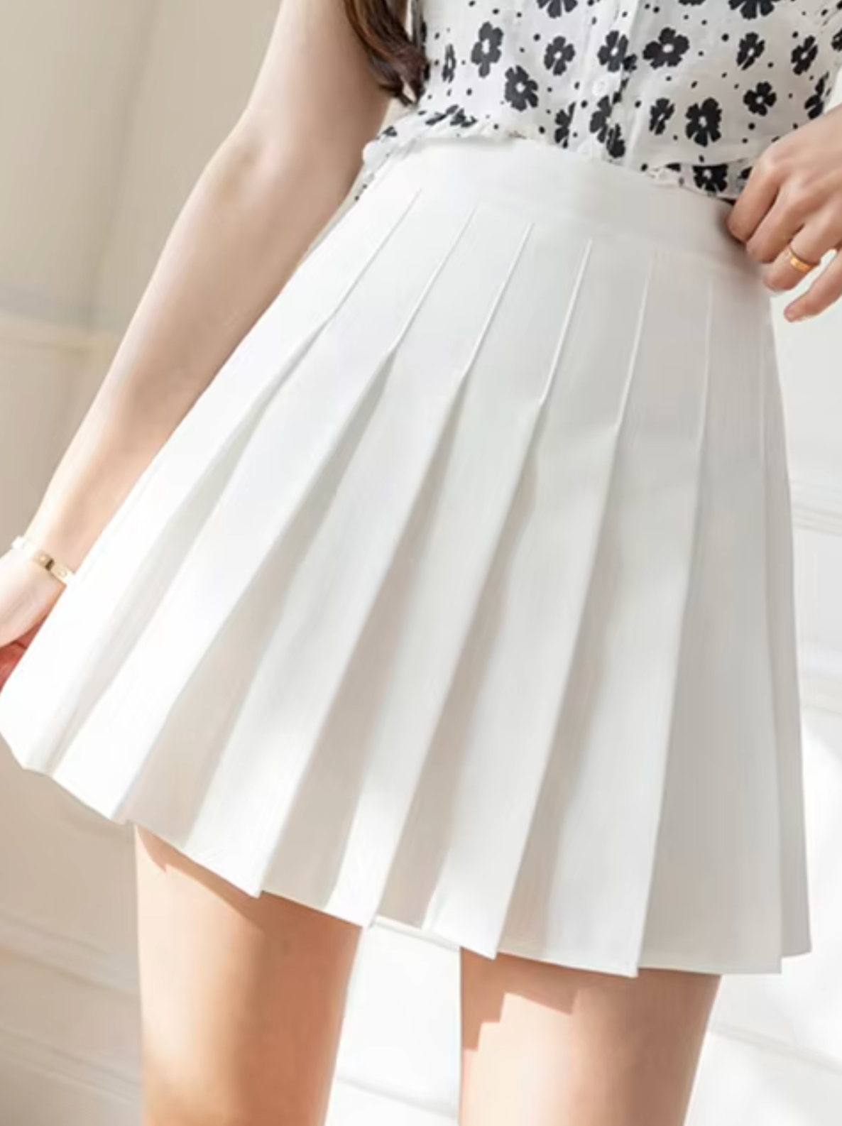 Liliane - Geplooide Rok met Hoge Taille