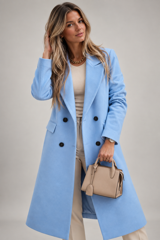 Dames Trenchcoat Lange Jas | Dubbele Knopenrij
