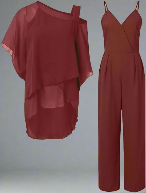 Sophia Dames Set | Chiffon Top & Wide Leg Broek