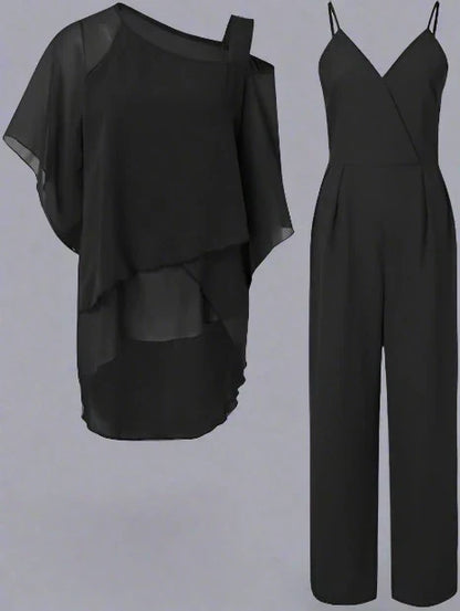 Sophia Dames Set | Chiffon Top & Wide Leg Broek